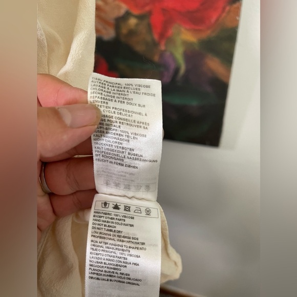 Ba&sh Cream Flutter Ruffle Sleeves Open Back Tank Blouse Top XS - Picture 7 of 9